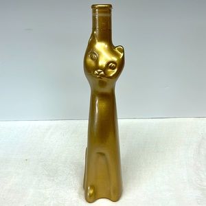 Happy Cat Wine Bottle Gold 2018 Rheinhessen Riesling Germany Empty